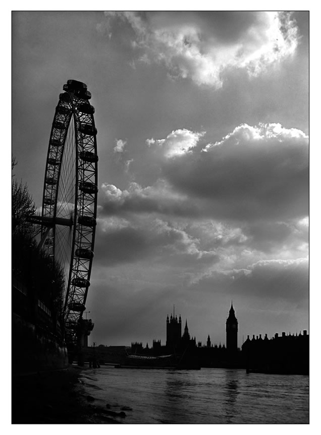 South Bank at low tide, London