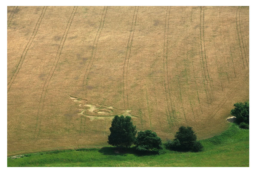 Crop circles below Bezdez Castle, Czech Republic