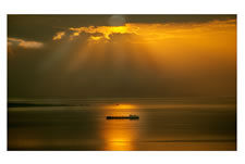 Baku Bay after sunrise, Azerbaijan